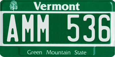 VT license plate AMM536