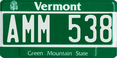 VT license plate AMM538