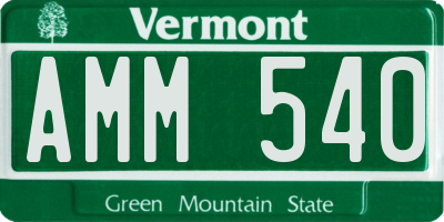 VT license plate AMM540