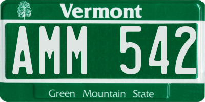 VT license plate AMM542