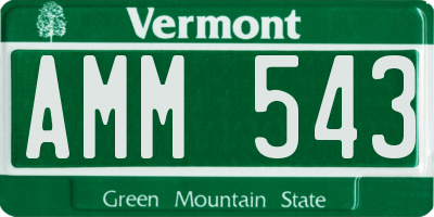 VT license plate AMM543