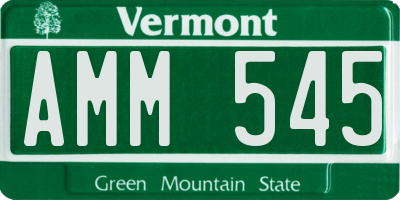 VT license plate AMM545