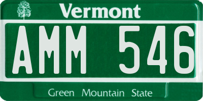 VT license plate AMM546