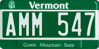 VT license plate AMM547