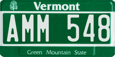 VT license plate AMM548