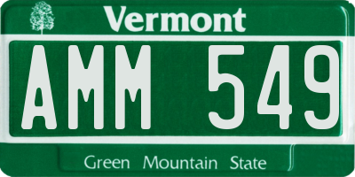 VT license plate AMM549