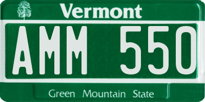 VT license plate AMM550