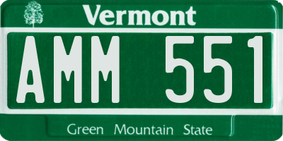 VT license plate AMM551