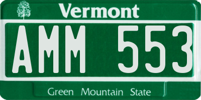VT license plate AMM553