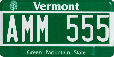 VT license plate AMM555