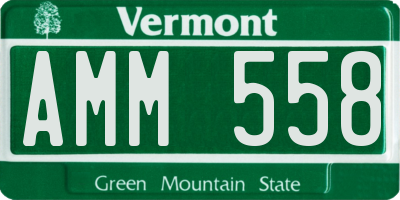VT license plate AMM558