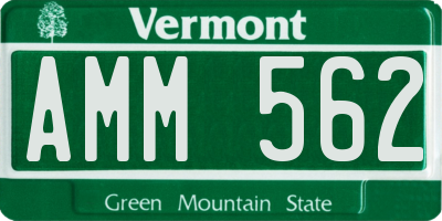 VT license plate AMM562