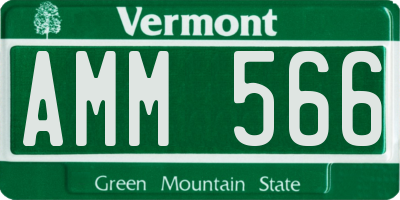 VT license plate AMM566