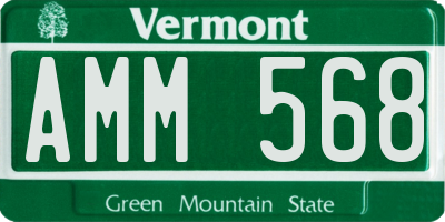 VT license plate AMM568