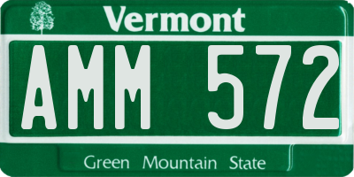 VT license plate AMM572