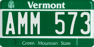 VT license plate AMM573