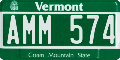 VT license plate AMM574