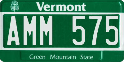 VT license plate AMM575