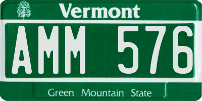 VT license plate AMM576
