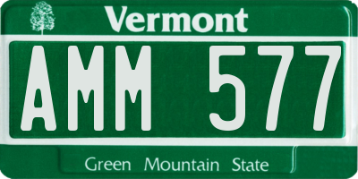 VT license plate AMM577