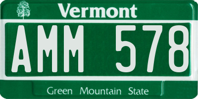 VT license plate AMM578