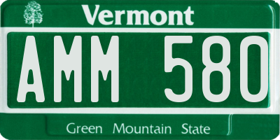 VT license plate AMM580