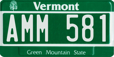 VT license plate AMM581
