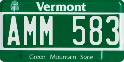 VT license plate AMM583