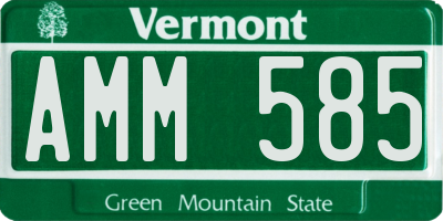 VT license plate AMM585