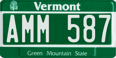 VT license plate AMM587