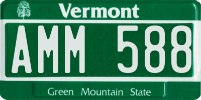 VT license plate AMM588