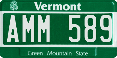 VT license plate AMM589