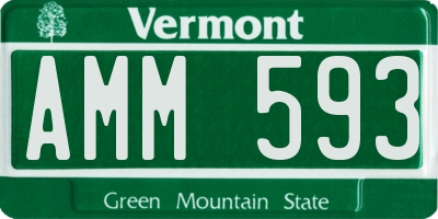 VT license plate AMM593