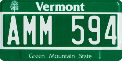 VT license plate AMM594