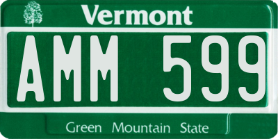 VT license plate AMM599