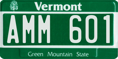 VT license plate AMM601