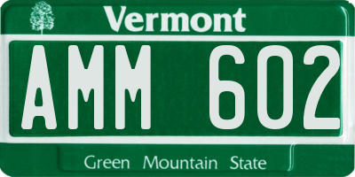 VT license plate AMM602