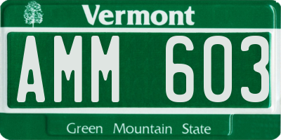 VT license plate AMM603