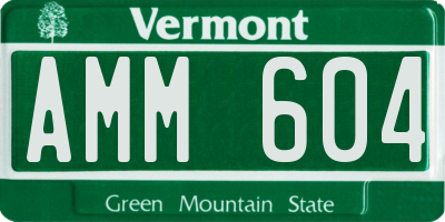 VT license plate AMM604
