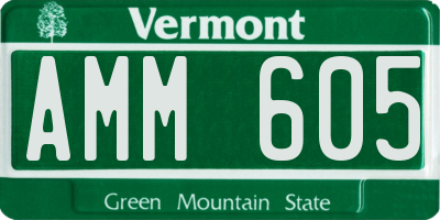 VT license plate AMM605