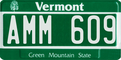 VT license plate AMM609