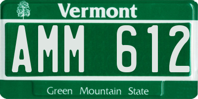 VT license plate AMM612