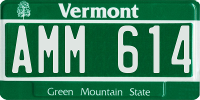 VT license plate AMM614