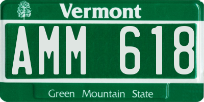 VT license plate AMM618