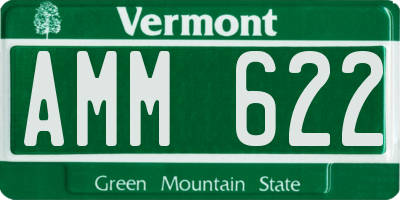 VT license plate AMM622