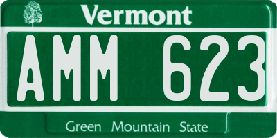 VT license plate AMM623