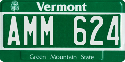 VT license plate AMM624