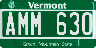 VT license plate AMM630