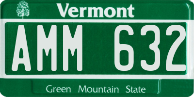 VT license plate AMM632