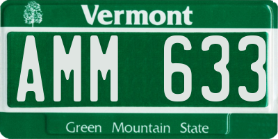 VT license plate AMM633
